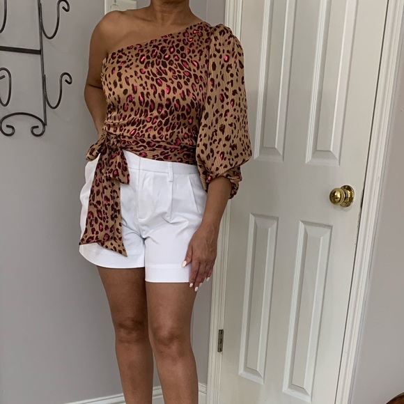 Express Leopard Print One Shoulder Tie - Picture 5 of 10